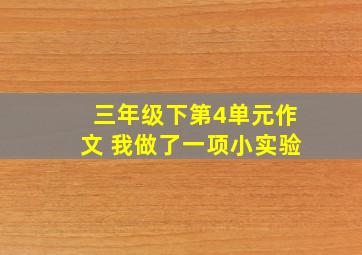 三年级下第4单元作文 我做了一项小实验